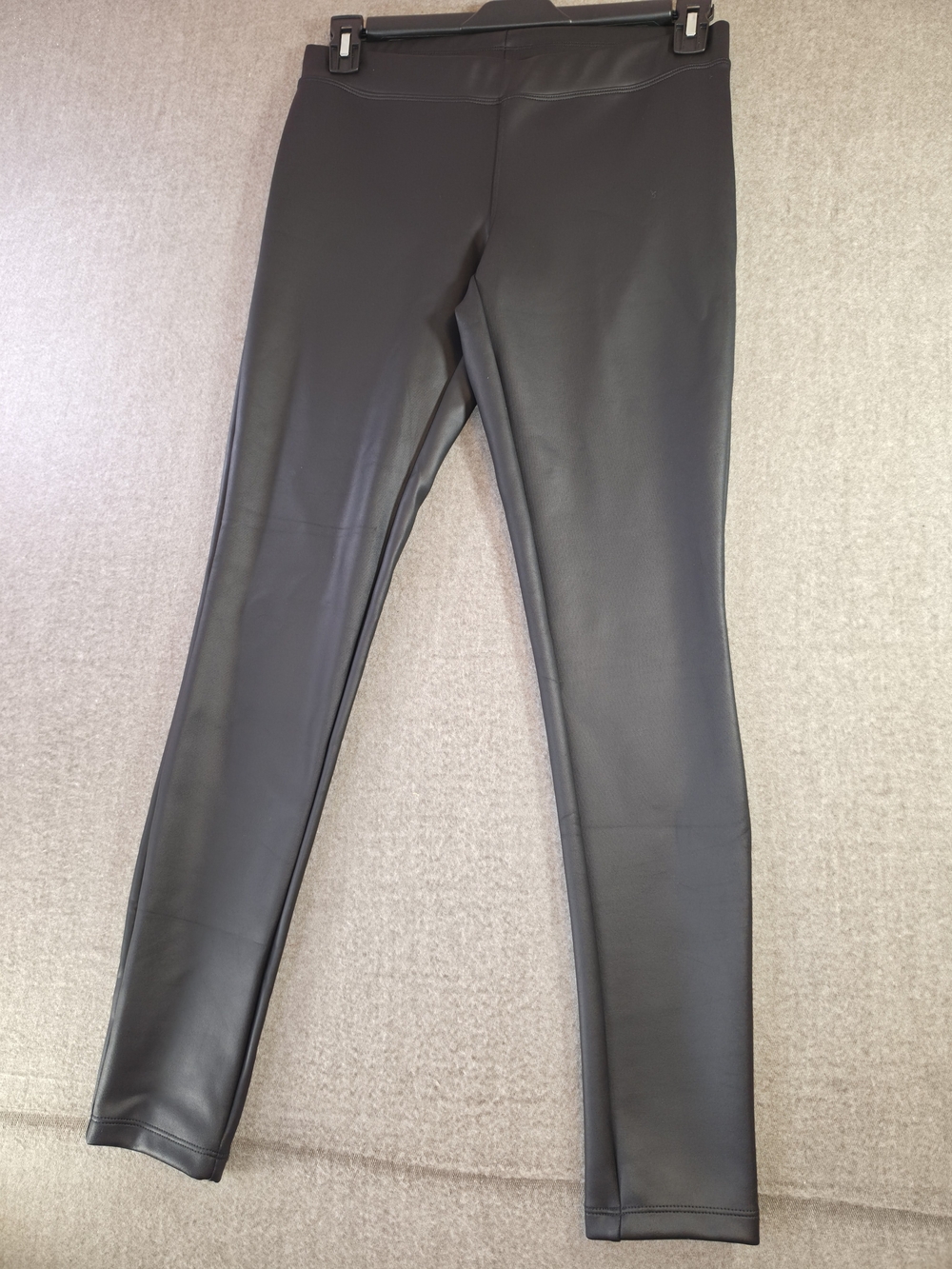 Express Black Faux Leather Smooth Stretch Fleece Leggings Womens No Size Tag